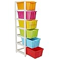 JOYFUL Studio 6Xl(Extra large), Modular Drawer made of Virgin Plastic for Home, Office, Parlor, School, Doctors, Home and Kids, Product Dimension (30cmx36cmx118 cm), Colour Multi