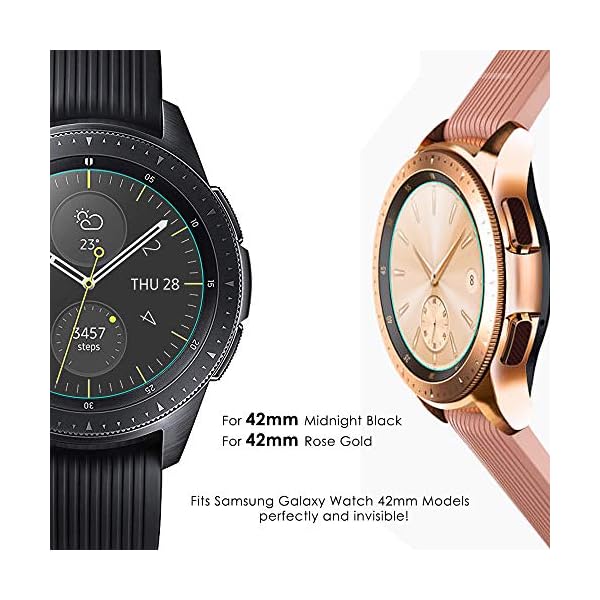 CAVN [4-Stück] Panzerglas Kompatibel mit Samsung Galaxy Watch 42mm Schutzfolie Panzerglas, Wasserdichtes gehärtetes Glas Displayschutzfolie für Galaxy Watch 42 mm [Anti-Scratch] [Anti-Bubble] – Bild 3