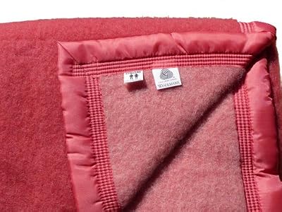 Comptoir du Linge Woolmark LAI718ROS Couverture Laine 180 x 220 cm Rose 700 grs