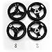(Spare Parts) Zeta Vooom Wheels - Rear - Black x4 Stroller Pushchair Buggy