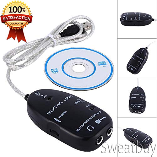 Acogedor Guitar to USB Interface Link Audio Cable, USB Guitar Cable for PC Recording Adapter,Support Microsoft Windows XP (SP2) and Windows Vista