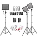 Produktbild Emgreat Aputure Amaran (2 * HR672W + HR672S) 672 LED Videoleuchte Panel Studio Beleuchtungs Set mit 2.4G FSK Wireless Remote Control, Battery Pack and Licht Standplatz