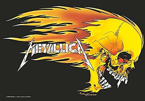Metallica Flaming Skull large textile poster (mm)