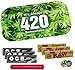 Produktbild Dreher Set : 420 Rolling Tray Metall Small - 3X OCB Black KS Slim Papers inkl. Tips - 3X RAW Connoisseur KS Slim Papers inkl. Tip - Buddies Tube/hülle bunt 120mm - Rasta-Ansteck-Button 25mm