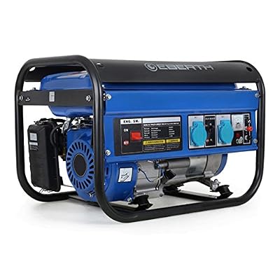EBERTH 3000 watts groupe electrogene à essence Générateur électrique (démarrage par câble, refroidi par air, protection contre l'insuffisance d'huile) bleu