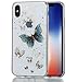 Produktbild iphone X Hülle, MKOAWA Kunst Gemaltes Kristall Bling Glänzend Funkeln Glitzer Durchsichtig Klar TPU Silikon Hülle Schutz Handy Tasche Etui Bumper Hülle für Apple iphone X / 10 (5.8 Zoll) (No.5)