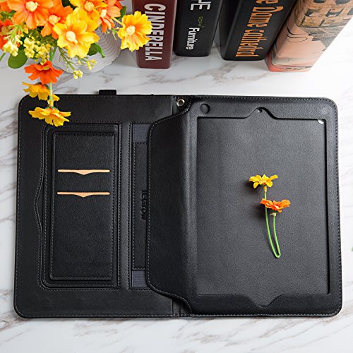 iPad Pro 9.7 Hüllen, iEGrow Ultra dünn PU Leder Tasche Schutzhülle Schale Smart Case mit Auto Schlaf und Wach Funktion für Apple Tablette iPad Pro 9.7 Zoll, iPad Air und iPad Air 2 Schwarz - 7