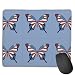 Produktbild Patriotic Butterfly Pillow Mouse Mat Desk Pad with Non-Slip Rubber Base 18x22cm