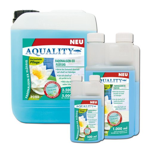 AQUALITY Fadenalgen-EX Flüssig für Ihren Gartenteich 2.500 ml (GRATIS Lieferung innerhalb Deutschlands – Flüssiger Fadenalgenvernichter, Algenmittel und Algenentferner für Ihren Gartenteich. Jetzt noch bessere Wirkung. Löst sich sehr schnell im Teich auf) - 3