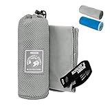 LEICHT UND KOMPAKT: Das Reisehandtuch zeichnet sich durch seine Kompaktheit und Leichtigkeit aus und lässt sich leicht im zugehörigen Netzbeutel verstauen.