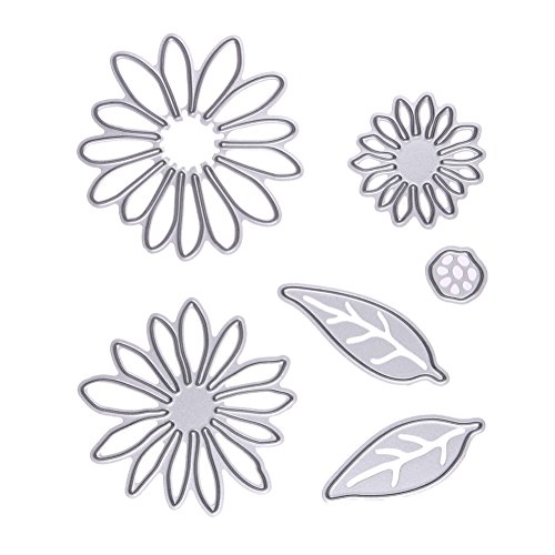 Demiawaking 6 Pcs Blume Schneiden Schablonen DIY Sammelalbum Dekor Papier Karten, Metall Buchzeichen , Metall Lesezeichen als Geschenk fuer Freunde