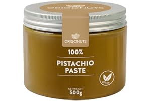 ORIGONUTS PATISSERIE & CHOCOLATERIE ORIGONUTS Pasta z Pistacji 500 g Pasta Pistacjowa 100% do Ciast Kremów Deserów do Produkcji Lodów Czekolady Dubajskiej Smarowidło do Naleśników Pieczywa dla Wegan bez Dodatku Cukru bez Oleju Palmowego