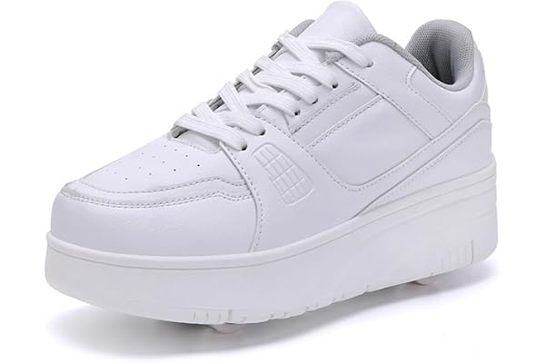 ENEN Chaussure a Roulette Mode Fille, Chaussures a roulettes Retractable Garçons, Basket Roulette Enfant, Roller 4 Roues Déformable Adolescents pour Intérieur Extérieur