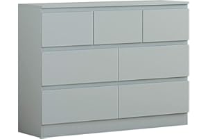 FWStyle Modern Merchant Chest of Drawers No Handle Sleek Design Bedroom Furniture - Matt Grey…