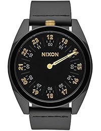 Negro/Oro El Genesis correa de piel de Nixon