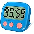 Kitchen Timer, Kitchen Timers for Cooking, Digital Visual Timer Magnetic Countdown Timer with Loud Alarm, Big Digit, Back Stand, Hanging Hole for Shower, Bathroom, Study, Teacher, Kids (Blue)