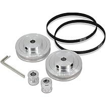 Zeberoxyz 2 STKS Set GT2 Synchrone Wiel 20 & 80 Tanden 8mm Boring Aluminium Timing Katrol met 2 STKS Lengte 250mm Breedte 6mm Riem (20 80T 8B 6