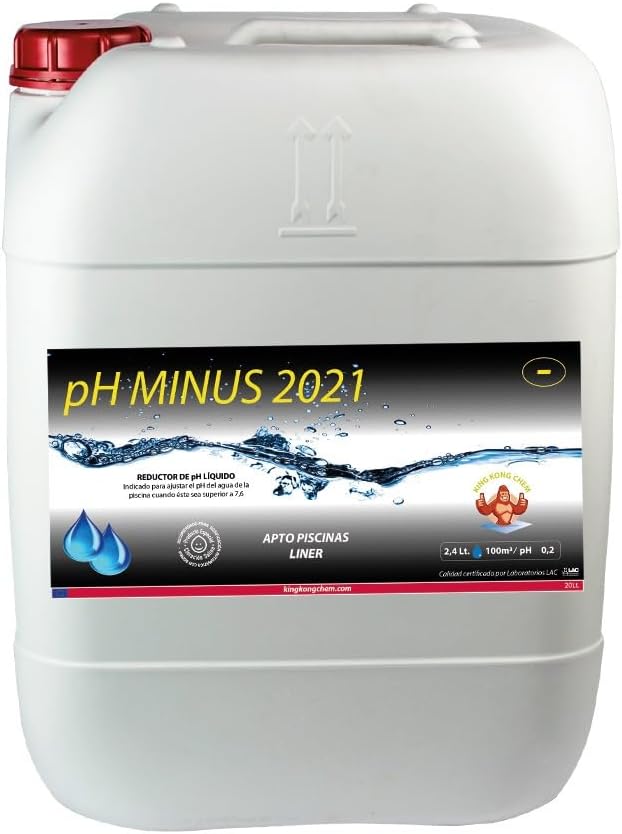 Minorador de pH para dosificación PH Minus 20 litros (25 KG) - Piscinas clorador salino - Reductor pH del Agua - Ácido Sulfúrico al 15%