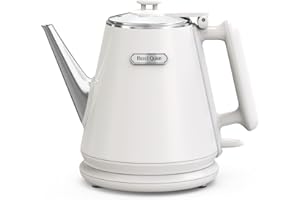 Hazel Quinn Bollitore Elettrico, In Acciaio Inox e Senza BPA, Senza Fili con Spegnimento Automatico, 1 Litro 1360 W, Bianco Perla