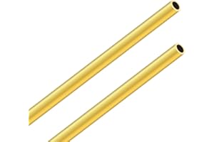 LAVMHAB Messingrohr, 7 mm OD/Außendurchmesser x 1,0 mm Wandstärke, 300 mm Länge, Nahtlos Rundrohr aus Messing, Messing Rohre für Bastelarbeiten (2 Stück)