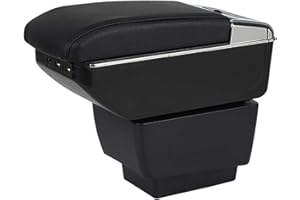 YJYWZH Apoyabrazos para Fabia 3 2015-2017 Doble Capa Reposabrazos Caja Consolas Almacenamiento con portavasos