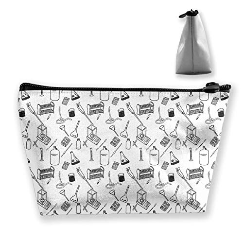 Pencil Case Hand Draw Chemistry Pouch Portable Cosmetic Handbag Coin Purse Travel Toiletry Beach Wash Bag