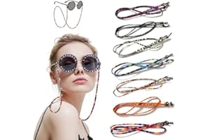 Tpubmity 7 piezas soporte de gafas Ajustable, correa colorida antideslizante, cordón para gafas de Sol o de Lectura, para Hombres y Mujeres