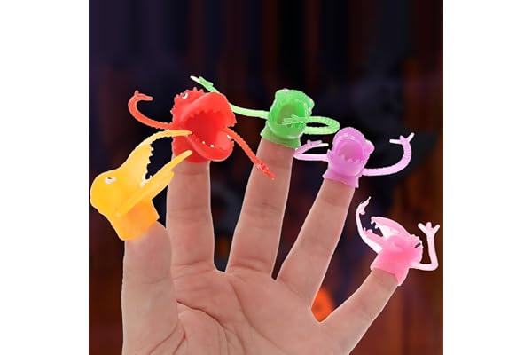 Toddmomy 5 Pièces Marionnettes À Doigts Dinosaure Jouets Enfant 1.38In Mini Marionnettes pour Spectacles Cadeaux Anniversaire Jeux Parent-Enfant Et Activités Extérieures