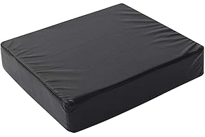 Molten Creek® Wheelchair Memory Foam Cushion Seat With Waterproof Cover, Orthopedic Seat Cushion for Pressure and Pain Relief, Reduce Back Ache, Improve Posture, Black (18" x 16" x 4")