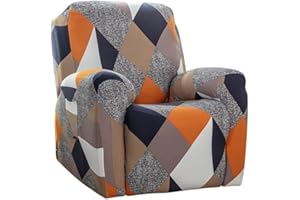 YEKUHE Copri Poltrona Relax con Braccioli Elettrica 4-Pezzi Copripoltrona Reclinabile Universale, Moderna Fodere Copripoltrona Reclinabile 1 Posto Elasticizzato Lavabile Rimovibile,Copertura per Poltrona Rec