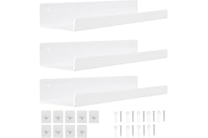 HASA zone 3 Packs Estanteria Pared Blanca Sin Taladrar, 30 cm Baldas Flotantes Pared Acrílico, Estante de Pared Flotante, Baño, Dormitorio, Salón, Cocina, Decoración de Habitaciones
