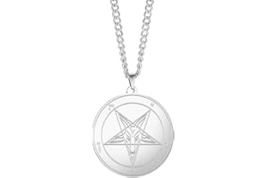 TEAMER Acciaio inossidabile Satanico Leviatano Croce Collana Baphomet Ciondolo Sigillo di Lucifero Pentagramma Pentacolo Collana Satan Goat Chiesa Gioielli