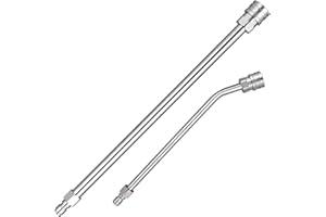 SSEHCWAN Przedłużacz myjki wysokociśnieniowej, lanca przedłużająca ze stali nierdzewnej (35 cm) i zakrzywiony pręt przedłużający 30° (8,7"/22 cm), szybkozłącze 1/4, 4000 PSI, 2 szt