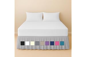 Rohi Base Valance Sheets King Size - Fit Over Base - Frilled 16” Deep Fit, Polycotton Bed Skirt - OEKO-TEX® Standard 100 Certified (King Base Valance, Silver)