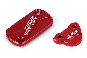 JFG RACING Moto Anteriore Posteriore Serbatoio Freno Fluido Copertura Cap Set Alluminio CNC Per CR125R CR250R CRF150R CRF250R CRF250X CRF450R CRF450X CRF250RX CRF450RX CRF450L CRF250F Dirt Bike Rosso