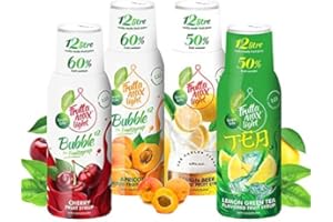 ‎FRUTTAMAX 4 x 500ml LIGHT Kirsche - Aprikose - Zitronen-Radler - Zitronengrüner Tee Fitness-Sirup von Frutta Max mit 50-60% Fruchtanteil | Zuckerfrei | mit Stevia