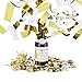 Produktbild Relaxdays Konfetti Champagnerflasche, Party Popper für Hochzeit, Geburtstag, JGA, Sekt Konfetti Kanone, 31cm silber gold