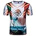 Produktbild Ba Zha Hei weltmeisterschaft 2018 trikot Herren Russland Weltmeisterschaft Männer Sommer Fußball American Flag Print Brief Kurzarm Slim Fit in T-shirt Top Bluse Print und Herren T-Shirt Fußball Print Kurzarm T-Shirt Sommer Top Bluse für WM Mode Sommer Schlank Oberteile (Weiß, XXL)