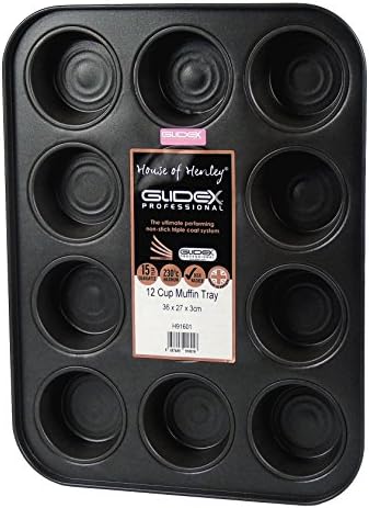 GlideX™ Professional Non Stick 12 Cup Cake Muffin Tray by House of Henley