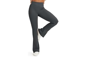 G4Free Women's Leggings Mini Flare Yoga Pants High Waisted Flare BareFeel Sport Leggings Tummy Control for Casual Work