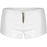 Pantaloni Corti laccati Lucidi a Vita Alta in Pelle Ecopelle da Donna :  Amazon.it: Abbigliamento