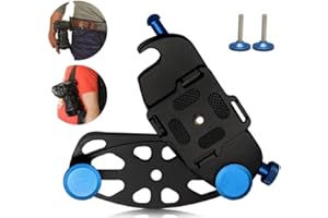 Panlouting Support de Caméra Sac à Dos Clip de Ceinture Libération Rapide Alliage d'aluminium pour Appareil Photo Reflex SLR, Caméra d'action GoPro Hero Insta360 (Blue)