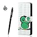 Produktbild Google Pixel Hülle, Alfort 3 in 1 Schutzhülle Leder Hülle Flip Wallet Fashion Design Dual Use Falten Premium PU Leder Tasche Case Cover Folio Mappen Kasten Abdeckung für MT Google Pixel 5.0" Smartphone Funktion Unterstützte Telefone mit Grüne Eule ( Grün ) + Netter Staub Stecker + Alfort Schwarz Stylus Pen
