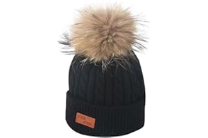 Topgrowth Cappello Cappellini Neonato Invernale di Lana Lavorato Bambino Cappelli Bambina Carina Berretto A Maglia con Pom