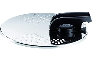 Tefal Ingenio Couvercle égouttoir et antiprojections, Acier inoxydable, Transparent, ‎27.41 x 22.61 x 1.4 cm, Convient aux poêles et casseroles de 21.7 cm de diamètre, Fabriqué en France L9939422