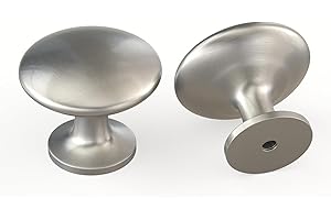 LONTAN 4 Stück Möbelknöpfe, Hochglänzende Gebürstete Schrankknöpfe, Zinklegierung Schrank Knöpfe Silber, Modern Türknopf Runden Schubladenknauf Ein Loch