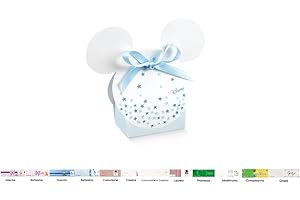 SCOTTON SPA Scatoline Portaconfetti Disney Topolino / Minnie 20 pz + Nastrino + Bigliettini (Mickey's Stars 68048)