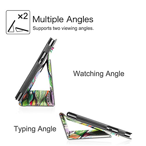 Fintie Medion Lifetab S10351 S10352 X10301 X10302 MD 99666 Hülle Case – Folio Kunstleder Schutzhülle Tasche Cover Etui mit Ständerfunktion und Stylus-Halterung für Medion Lifetab S10351 S10352 X10301 X10302 Tablet-PC (10.1 Zoll), Liebesbaum - 5