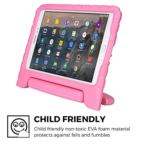 Samsung Galaxy Tab A 9.7 hülle fur kinder, COOPER DYNAMO Beanspruchbare, strapazeirfähige, robuste, gepolsterte Hartschalenhülle mit integriertem Griff, Standfunktion & durchsichtigem Displaysschutz (Pink) - 3