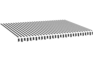 vidaXL Tissu de Remplacement pour Auvent Toile d'Auvent Tissu de Rechange pour Store Banne de Jardin Terrasse Extérieur Anthracite et Blanc 4x3 m